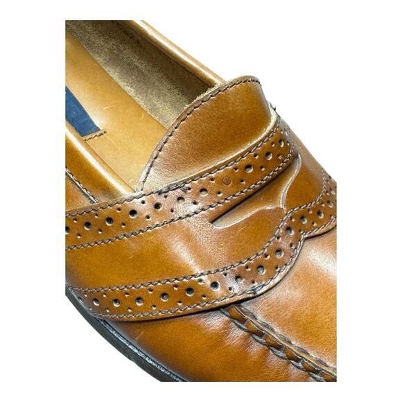 Vintage Polo Ralph Lauren Men's 7.5 E Alston Leather Penny Loafer Chestnut Brown - Picture 15 of 16